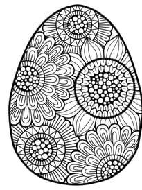 &OElig;uf de P&acirc;ques style mandala &agrave; colorier