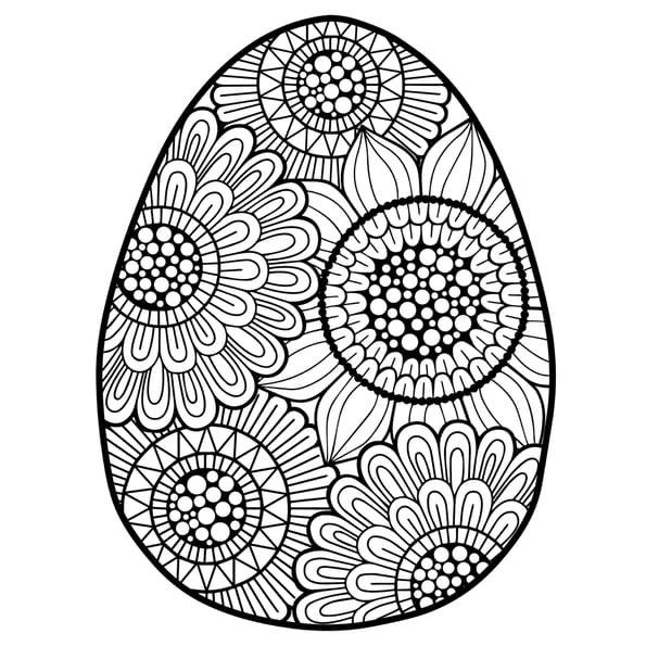 &OElig;uf de P&acirc;ques style mandala &agrave; colorier