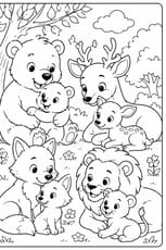 Coloriage les animaux et leurs papas
