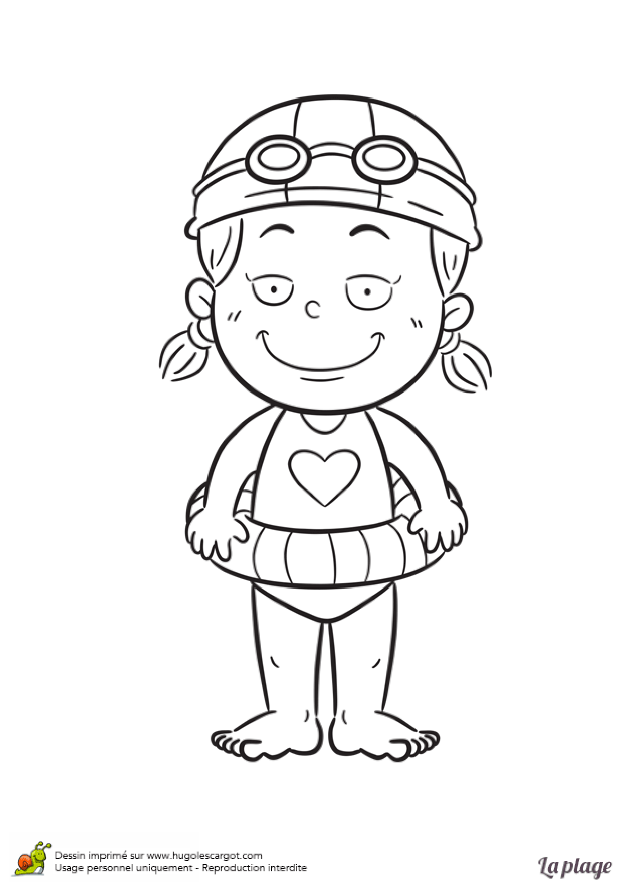 Coloriage Petite Fille A La Plage