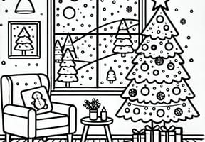 Coloriage sapin de Noël sous la neige