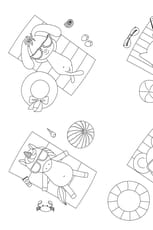Coloriage des animaux qui font bronzette