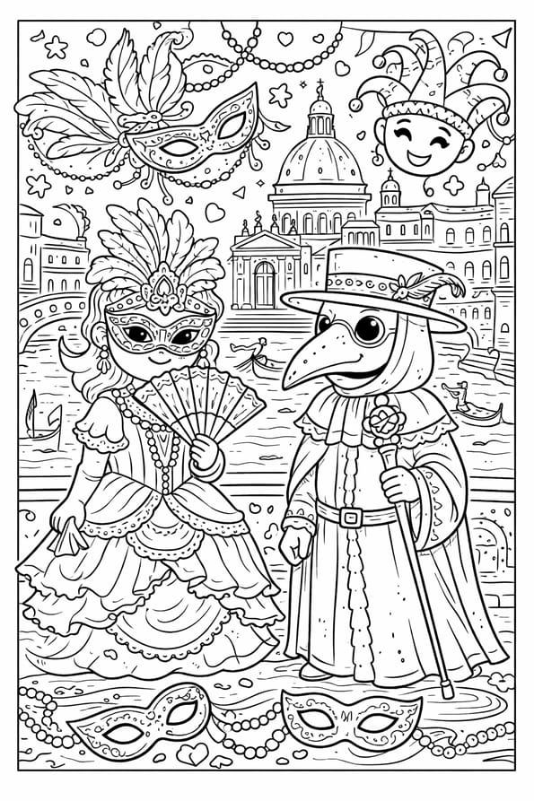 Coloriage Carnaval de Venise