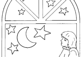 Coloriage petit ange rêveur
