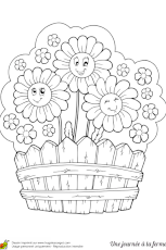 Coloriage fleurs de la ferme