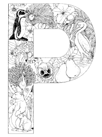 Coloriage alphabet animal p