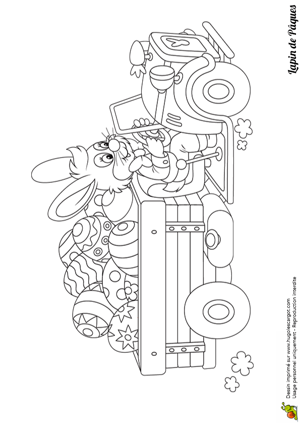 Coloriage Lapin Avec Oeuf De Paques