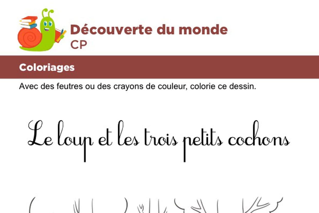 Coloriages Les Trois Petits Loups Et Le Grand Méchant Cochon