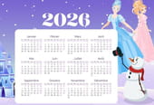 Calendrier&nbsp;2026&nbsp;inspir&eacute; de la Reine des Neiges