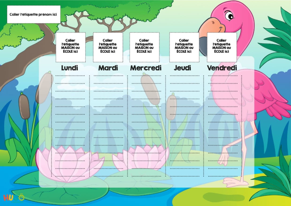 Planning Enfant Le Flamant Rose