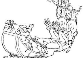Coloriage noel traineau rennes