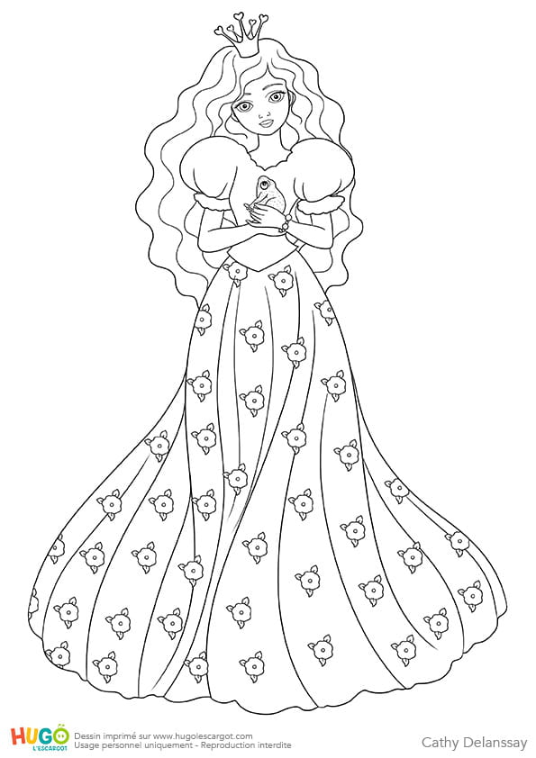 Coloriage De La Princesse Et La Grenouille