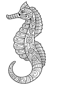Coloriage hippocampe styl&eacute;