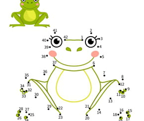 Jeu des points &agrave; relier - grenouille