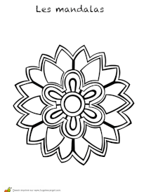Coloriage mandala fleur facile