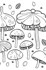 Coloriage des champignons d'automne