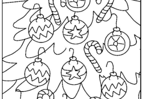 Coloriage sapin de noel decoration