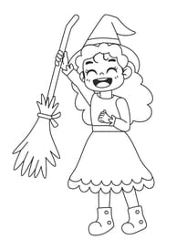 Coloriage sorci&egrave;re d'Halloween rigolote