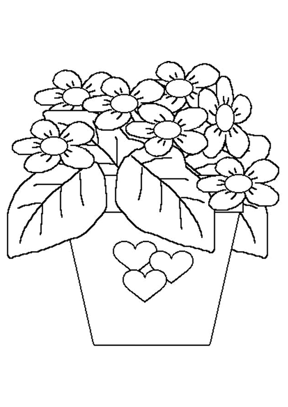 Coloriage Bouquet De Fleurs Facile