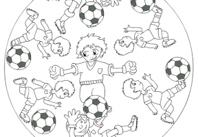 Coloriage mandala football