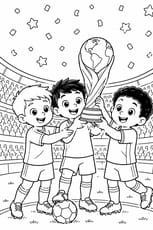 Coloriage les footballeurs ram&egrave;nent la Coupe