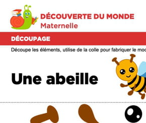 D&eacute;coupage et collage d'une abeille pour les tout-petits