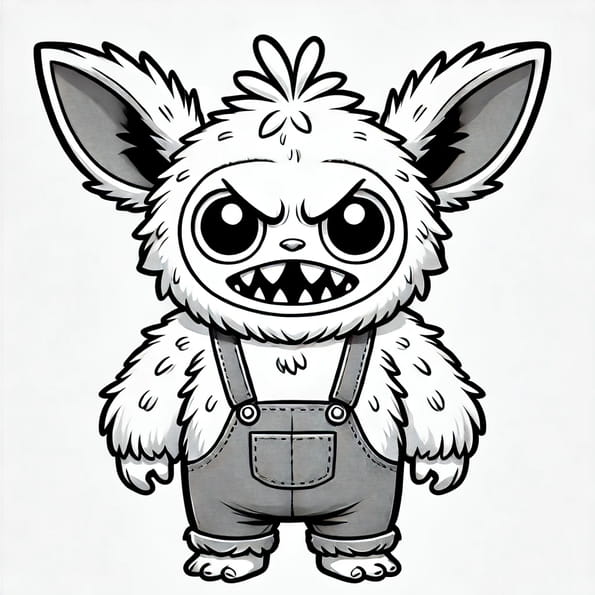 Coloriage d'une peluche Labubu