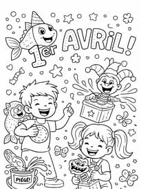 Coloriage des farces du 1er avril