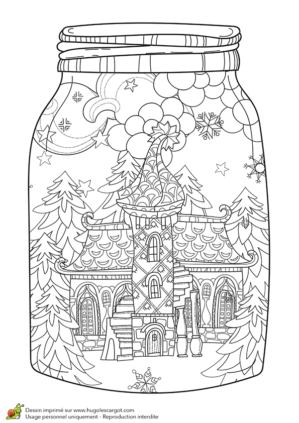 Chalet De Noel Coloriage