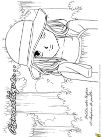 Coloriage mode fillette tenue romantique