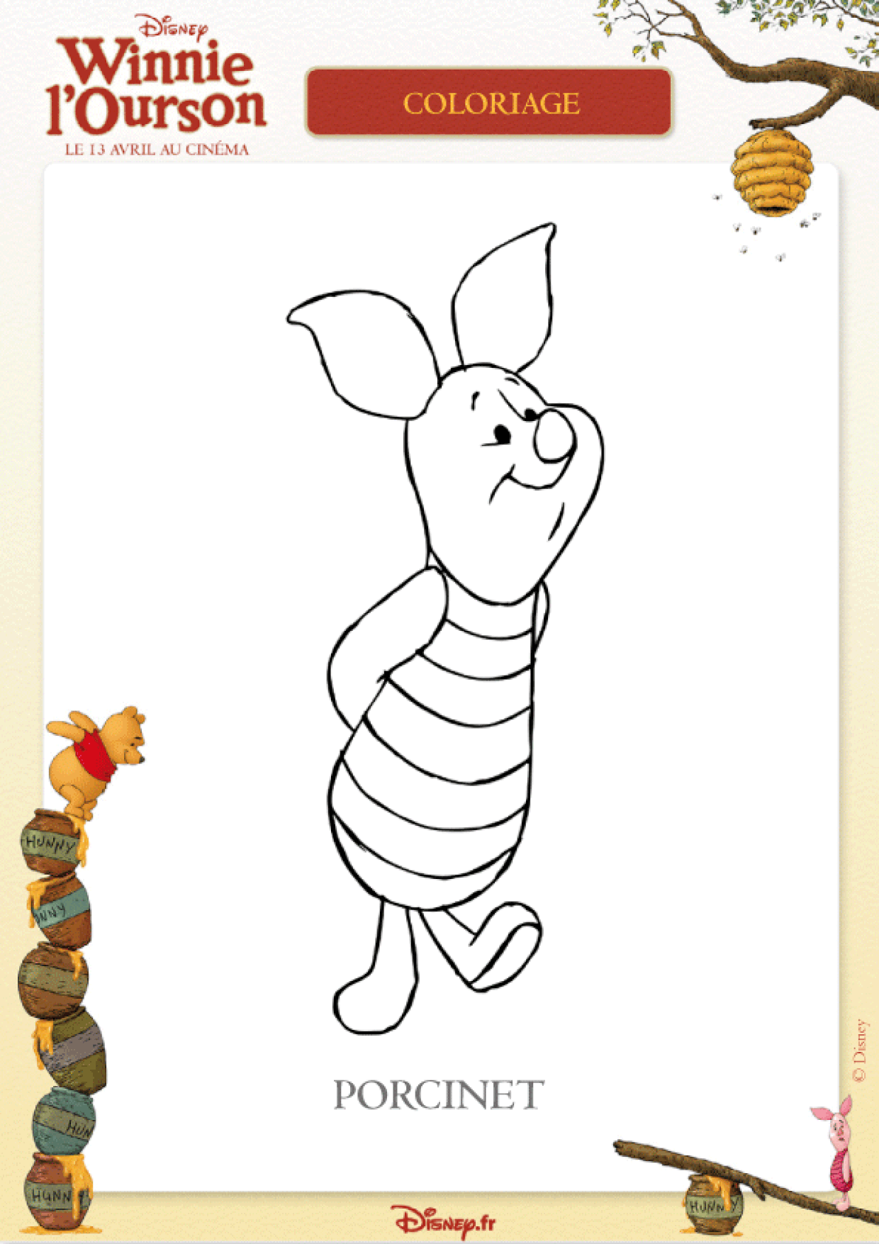 Coloriage Porcinet Disney