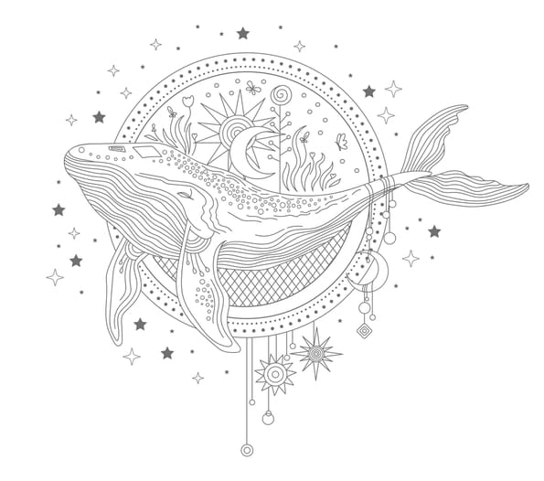 Coloriage baleine style mandala