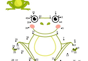 Jeu des points &agrave; relier - grenouille