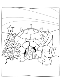 Coloriage noel igloo