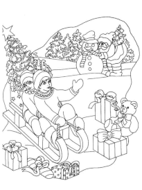 Coloriage noel luge