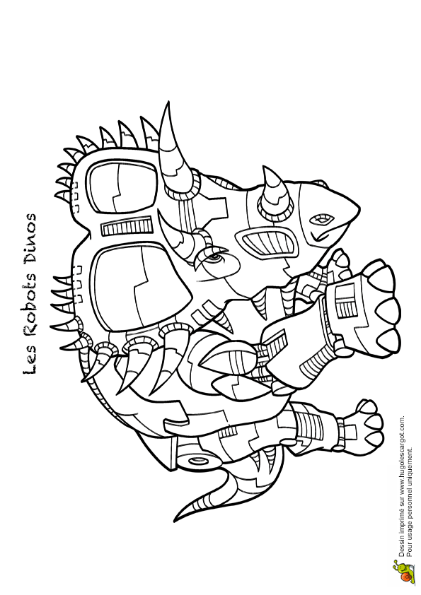 Coloriage Robot Dino 04 Sur Hugolescargot