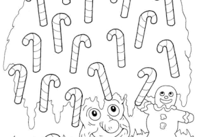 Coloriage noel bonbons