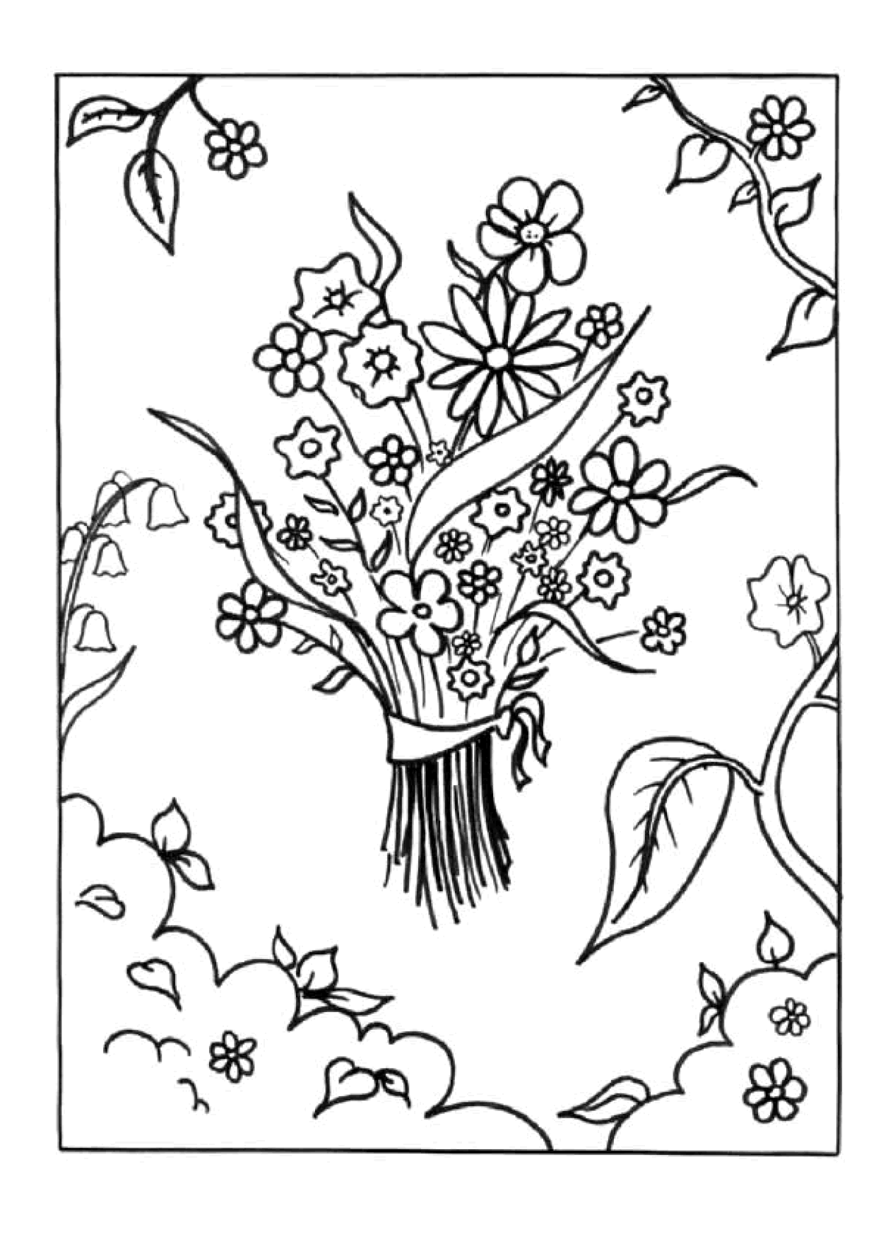 Coloriage D Un Bouquet De Fleurs