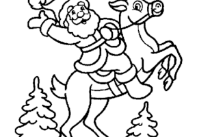 Coloriage pere noel rennes