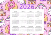 Calendrier 2026&nbsp;avec d'adorables motifs&nbsp;Kawaii