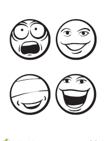 Coloriage smiley sans voix sourie rien voir heureux