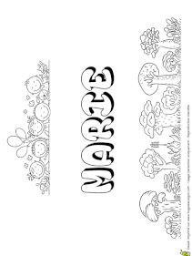 Coloriage du prénom Marie, version bulles de savon