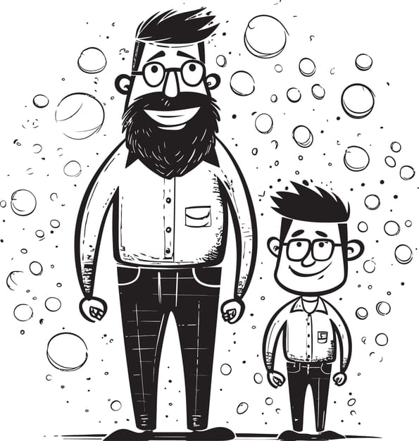 Coloriage p&egrave;re et fils pour la f&ecirc;te des papas