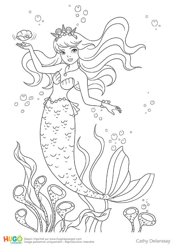 Coloriage A Imprimer Petite Sirene