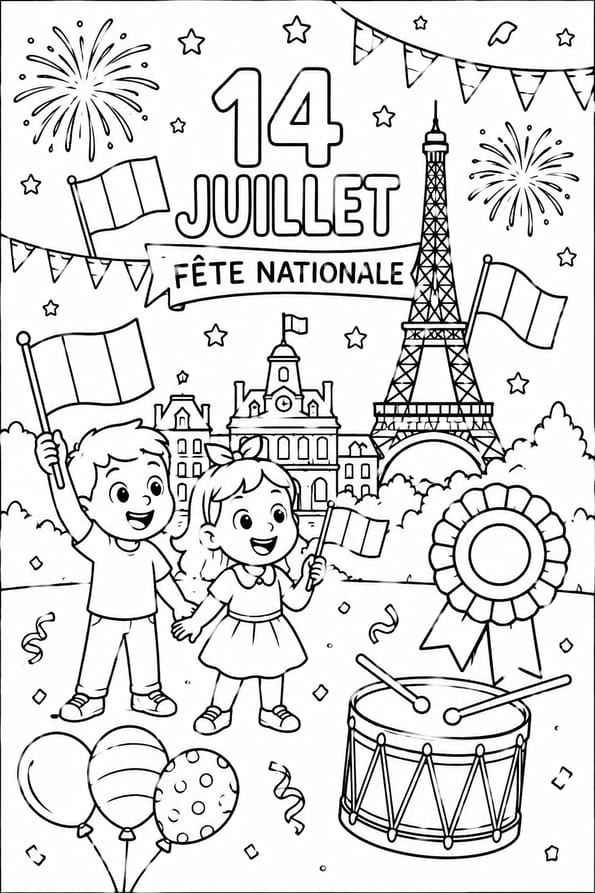 Les enfants c&eacute;l&egrave;brent la f&ecirc;te nationale du 14&nbsp;juillet