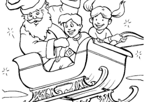 Coloriage noel traineaux