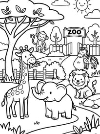 Coloriage des animaux du zoo