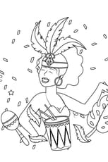 Coloriage festif d'une danseuse au Carnaval de Rio