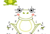 Jeu des points &agrave; relier - grenouille