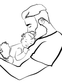 Coloriage papa et son b&eacute;b&eacute; pour la f&ecirc;te des p&egrave;res